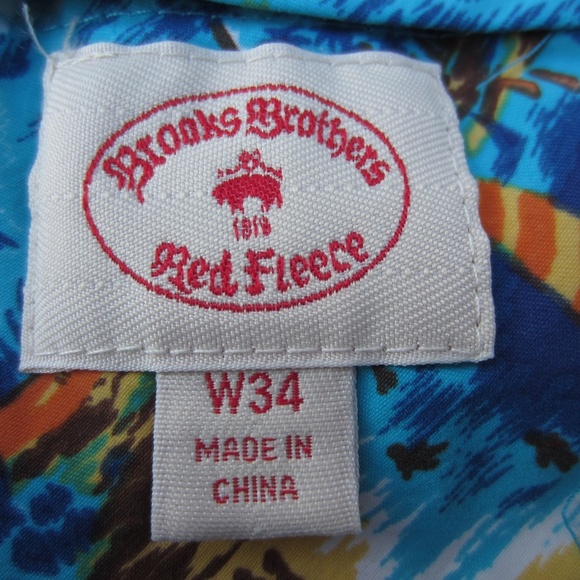 Brooks Brothers Red Fleece Swim Trunks mens W34 Island hawaii Paradise vacation - Picture 4 of 13